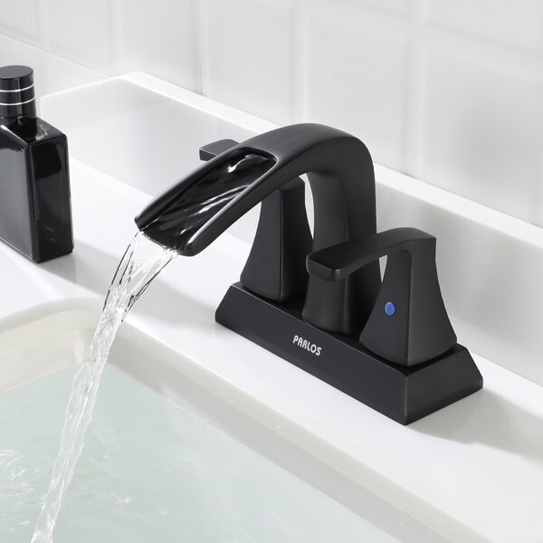 Waterfall Centerset Bathroom Faucet With Drain Assembly 